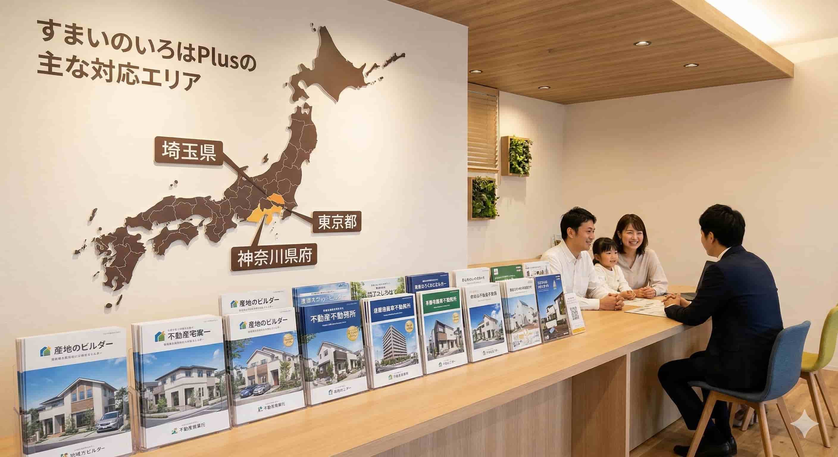 すまいのいろはPlus主な対応エリア　埼玉県、神奈川県、東京都イメージ画